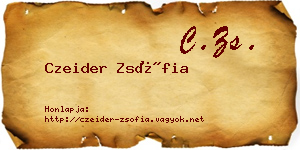 Czeider Zsófia névjegykártya